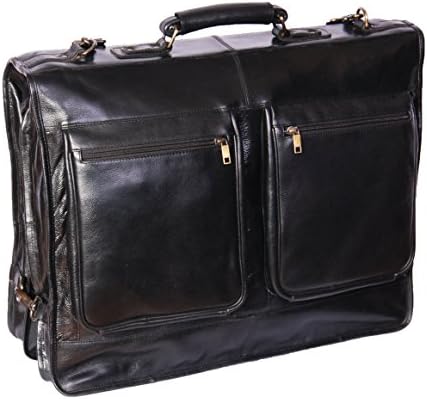 Luxury Real Leather Suit Carrier Business Travel Weekend Garment ...