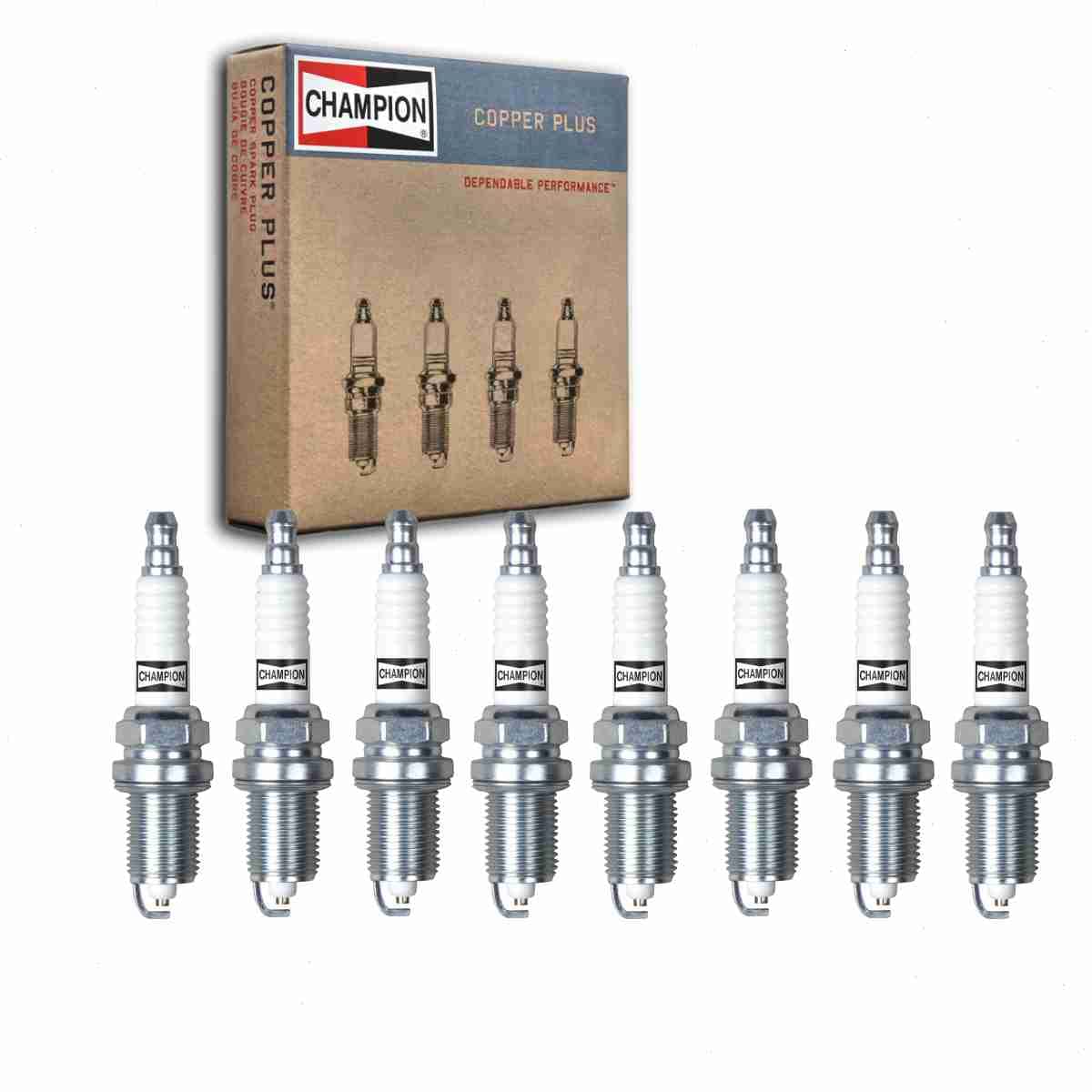 Sixity Auto 8 pc Champion Copper Plus Spark Plugs compatible with Dodge Ram 1500 4.7L V8 2002-2007