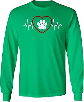 Paw Print Heartbeat Veterinarian Mens Long Sleeve T-Shirt