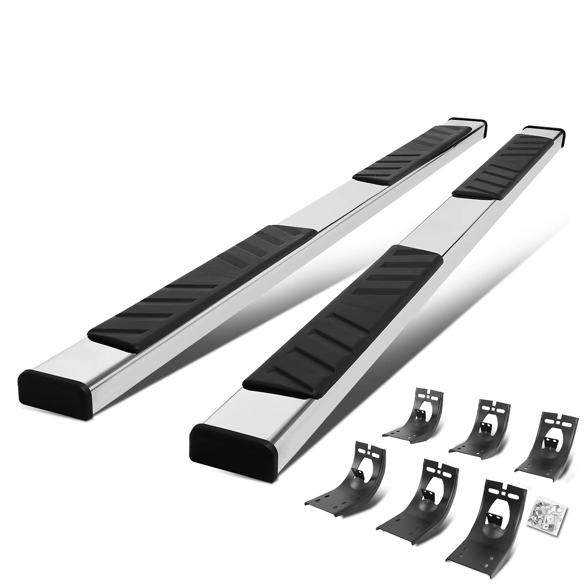 Auto Dynasty Flat Running Boards Compatible with 2009-2024 Dodge Ram 1500 Truck Extended/Quad Cab, Stainless Steel Side Step Rail Nerf Bars, 5