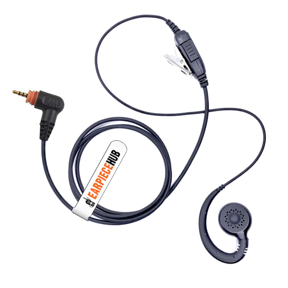 C-Shape Swivel Earpiece in-Line Mic/PTT Compatible with Motorola SL1600 SL300 SL3500e SL7550e SL7580e SL7590e SL7550 SL7580 SL7590 Two Way Radio