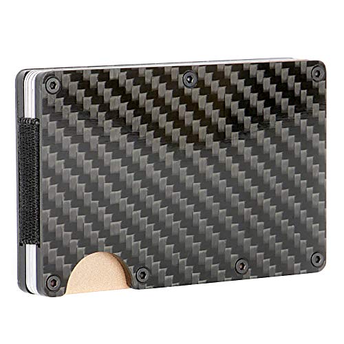 Carbon Fibre RFID Blocking Card Wallet | 15 Credit Card Holder & Money Clip | Minimalist Slim Protective Design for Cards & Cash | Pukkr