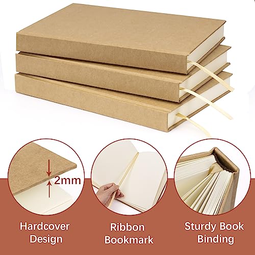 Image of Dynta Hardcover Sketchbook Blank Notebook Bulk 6 Packs Unlined A5 Size 5.7 inchx8.3 inch 120 Sheets /240 Pages Premium Paper Sketch Pad for Drawing Books Art Supplies for Office School Travelers Journal