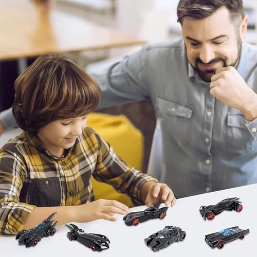 Image of Royals hub Black Super Hero Mini Metal Die Cast Car Set of-6 Toy Vehicle Play Set Free Wheel High Speed Unbreakable for Kids Small Racing Car for Exciting Playtime Adventures Movie Vehicle