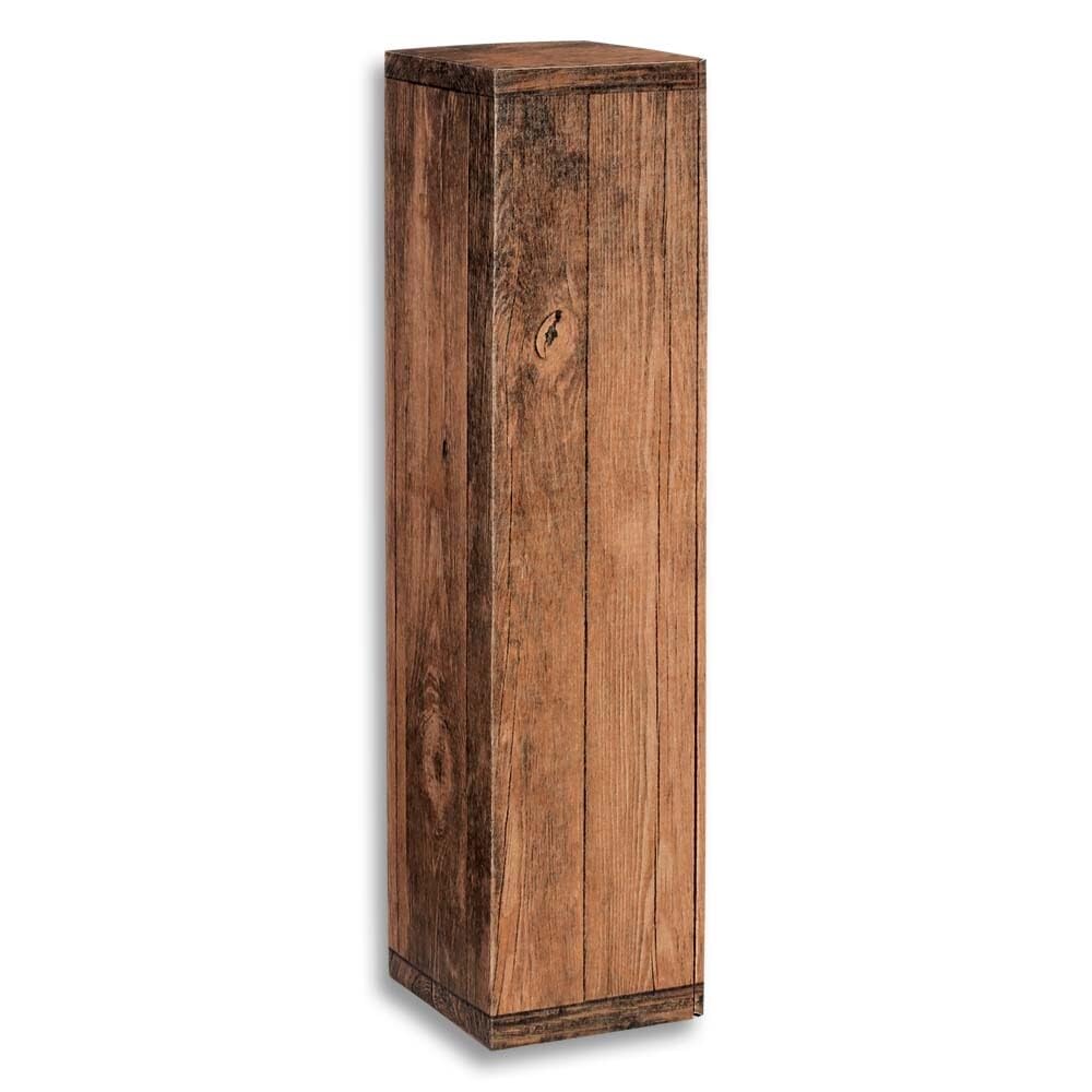 1er Weinkarton, Geschenkkarton Vintage, Holzoptik - braun, 38,5x9,2x9,5 cm, 50 Stück