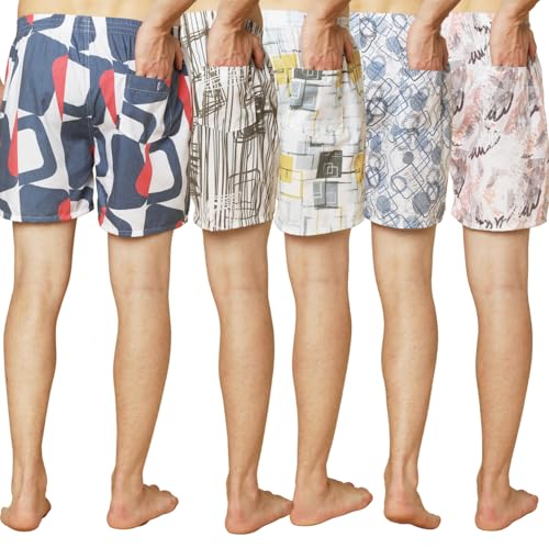 Image of Urban Scottish Ultra-Comfortable Men's Boxer Pants (Pack of 5) - 100% Cotton Material with A Stylish Print - Soft and Stretchy Elastic Waist Band - Dynamic Movement and Hardwearing Stitching
