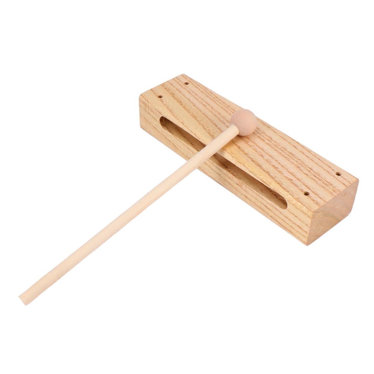 OFFSCH Solid Hardwood Block Percussion Instrument Rhythm Stick Mallet Wood Block Musical Percussion with 4 Mounting Holes