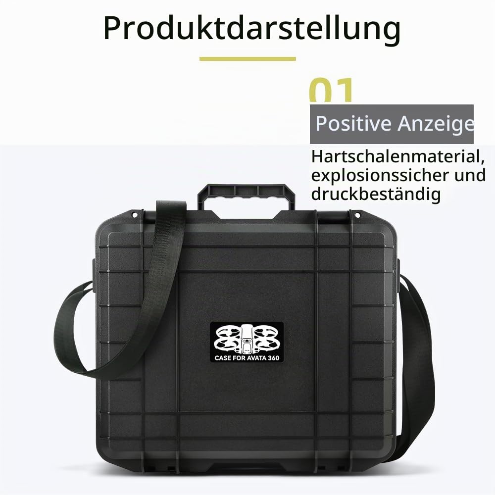 Avata 360 Hülle, wasserdichte harte Tragetasche für DJI Avata 360 mit RC 2 Fernbedienung, tragbare Aufbewahrungstasche, Reisetragetasche für DJI Avata 360 Fly More Combo Zubehör