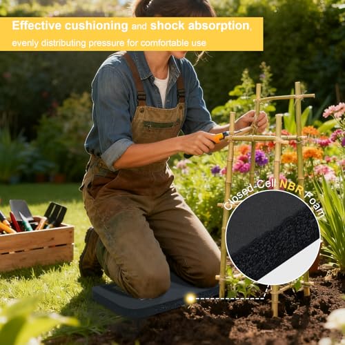 Image of MELOTOUGH Garden Kneeling Pad, 1 inch Thick Soft NBR Foam Kneeling Pads for Gardening, Cleaning, Work - Lightweight & Comfortable, 15.75 inchx7.2 inch (Black)