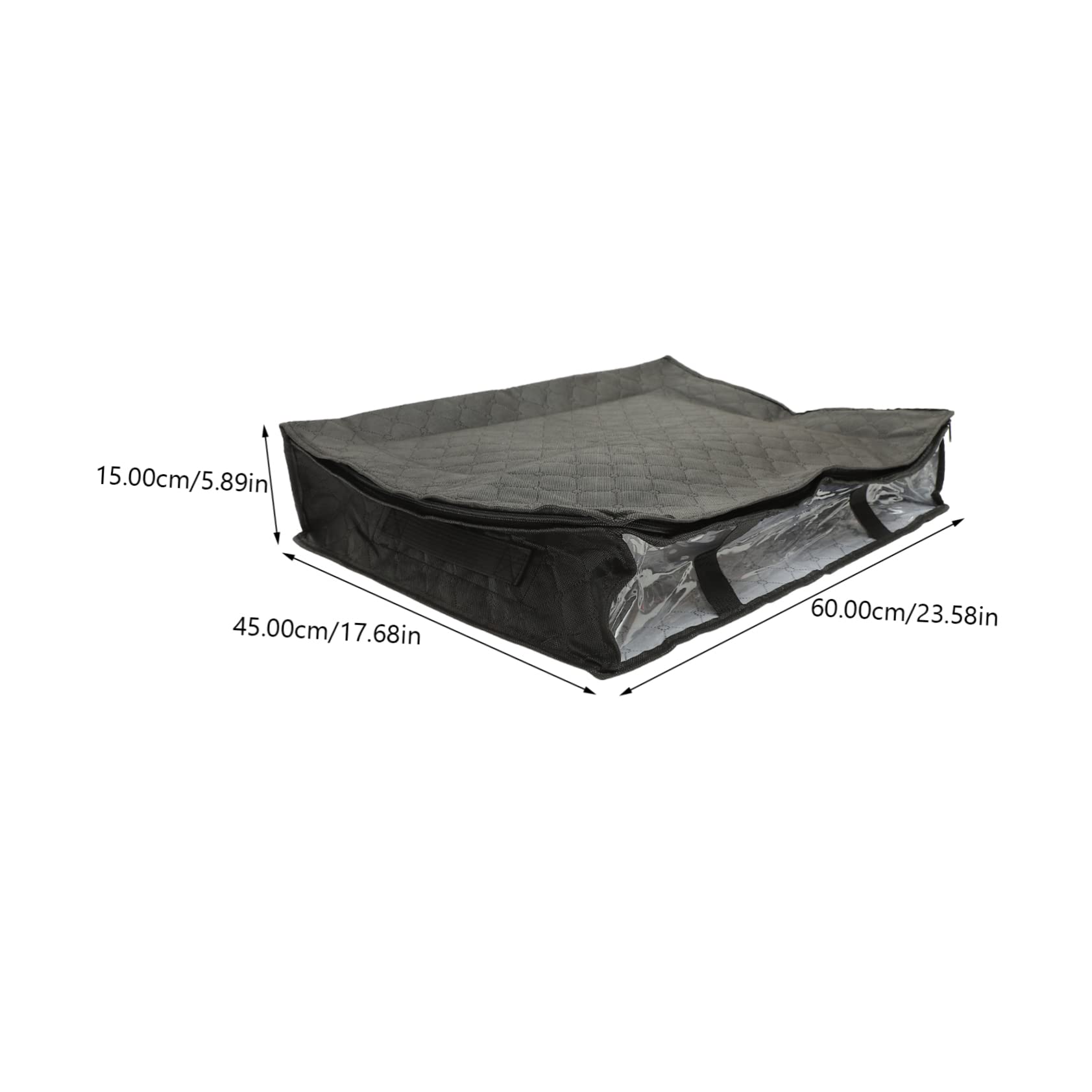 2 Borse Sottoletto Per Vestiti E Coperte - Organizer Pieghevole Con Zip - Grigio 48x35x20 Cm