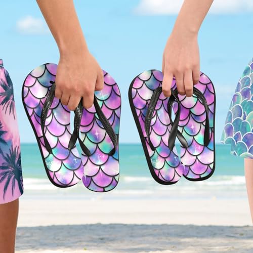 Nander Beautiful Colorful Mermaid Scales Sandal Flip Flops of Men's & Women's,Beach Slippers Flip Flops Shower Shoes4