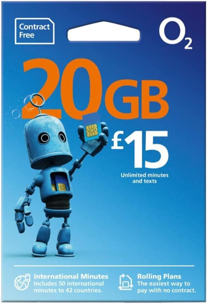 O2/02 - £15/month for 6GB Data, 250 minutes, 250 texts. Big Bundle Tariff. Superfast 4G Internet Pay As You Go Prepay Multi SIM - Includes NANO/MICRO/STANDARD Simcard Sim Card for all Mobile Phones.