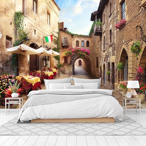 Cliouar-Italian Street Town Wall Mural wallpaper-137 x 100