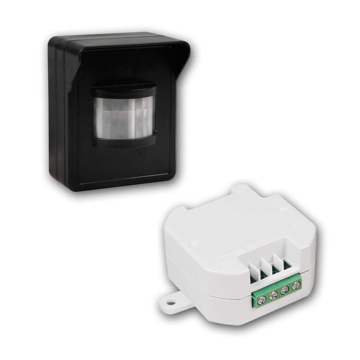 Set détecteur de Mouvement sans Fil IP44 Comfort, 1x détecteur de Mouvement PIR & 1x récepteur