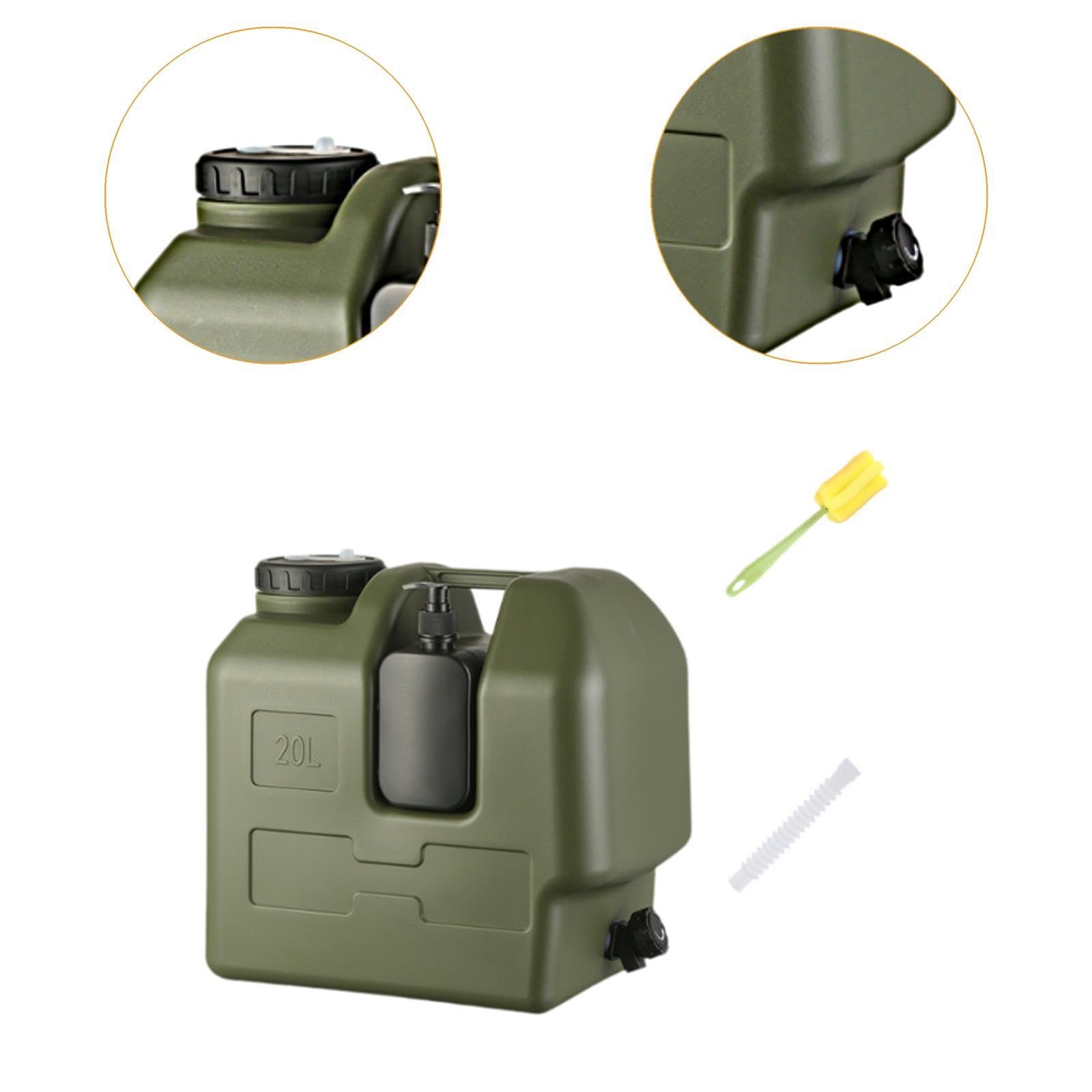 rockible Jarra de Agua con Grifo, depósito de Agua de 20 litros con dispensador de jabón para Uso doméstico y Exterior.