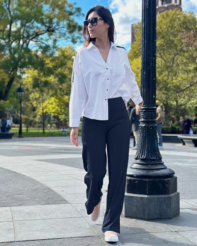 Promover Wide Leg Pants Woman Yoga Pants with Pockets Stretch Loose Casual Lounge Sweatpants Petite/Regular/Tall3