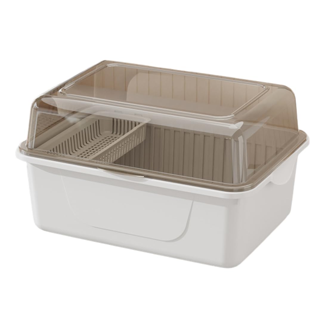 I'm so happy 哺乳瓶ラック 蓋付き 保管ケース 持ち運び 収納 旅行 スタンド 乾燥 消毒 大容量 ほこり防止（ブラウン）