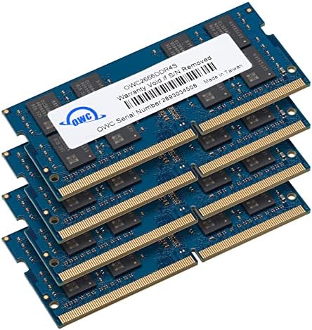 OWC 32GB (4 x 8GB) PC21300 DDR4 2666MHz SO-DIMMs Memory Compatible with Mac Mini 2018, iMac 2019 and up, and Compatible PCs (OWC2666DDR4S32S)