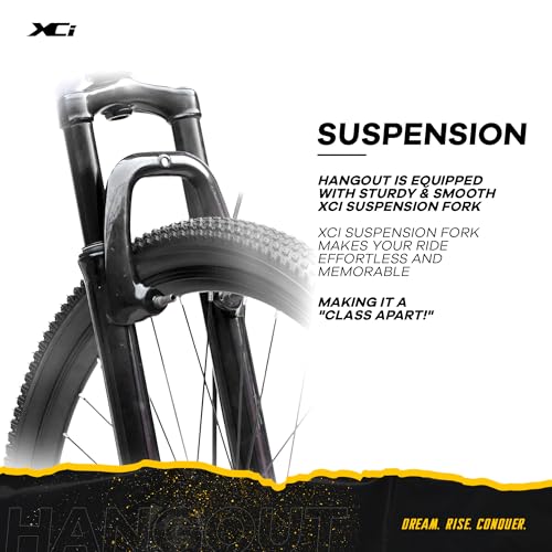 Image of XCi Hangout Mountain Bike, 27.5 -Inch Tires, 21-Speed Shimano Gears, Front Suspension 80mm, Mechanical Disc Brakes, Youth 12+ Years, 18-Inch Ultra Light Steel Frame| Black