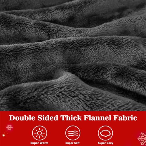 Waitu Wearable Blanket Sweatshirt Gifts for Women and Men, Warm and Cozy Giant Blanket Hoodie, Thick Flannel Blanket with Sleeves and Giant Pocket - Dark Gray - Image 5