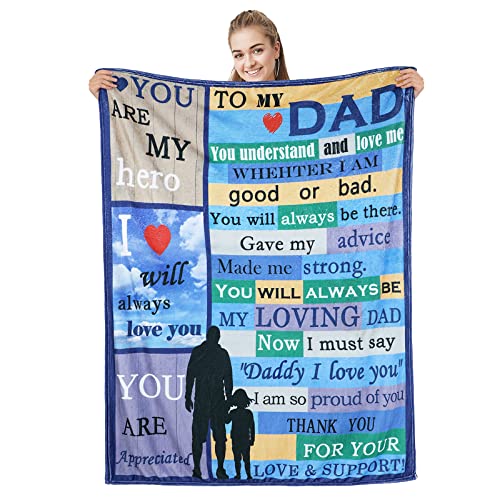 Image of American Trends Gifts for Dad, Gift Throw Blanket Birthday Gifts for Dad from Daughter or Son, I Love You Dad Blanket Dad Gift Blanket M