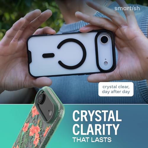 Image of Smartish iPhone Air MagSafe Clear Case - Gripmunk Magnetic Slim Case [Lightweight + Protective] Anti-Yellowing Thin Grip Clear Cover for Apple iPhone Air - Tropical