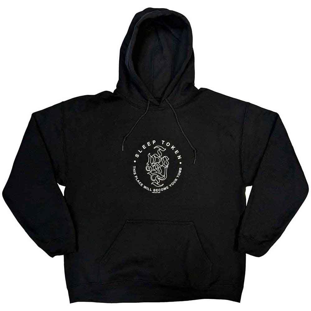 Rock Off Officially Licensed Products Men's Black Sleep Token Tomb Band Logo Pullover Hoodie Xl