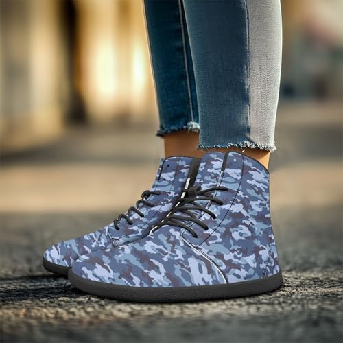 Image of Fashion Print Womens Mens High Top Barefoot Sneakers Flat Shoes