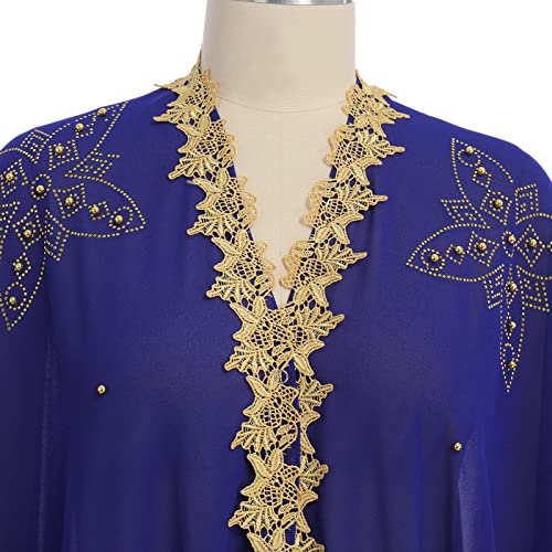 OBEEII Muslim Dress for Women Loose Batwing Sleeved Hooded Beaded Embroidery Long Abaya Dress Kaftan Abayas Islamic Robe3