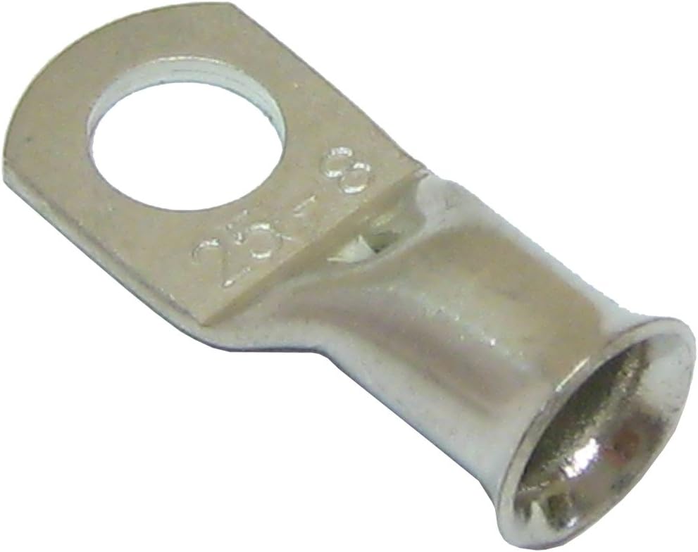 10 Copper Tube 25Mm X 8Mm Lug Battery Starter Cable Welding Crimp Terminal Ring
