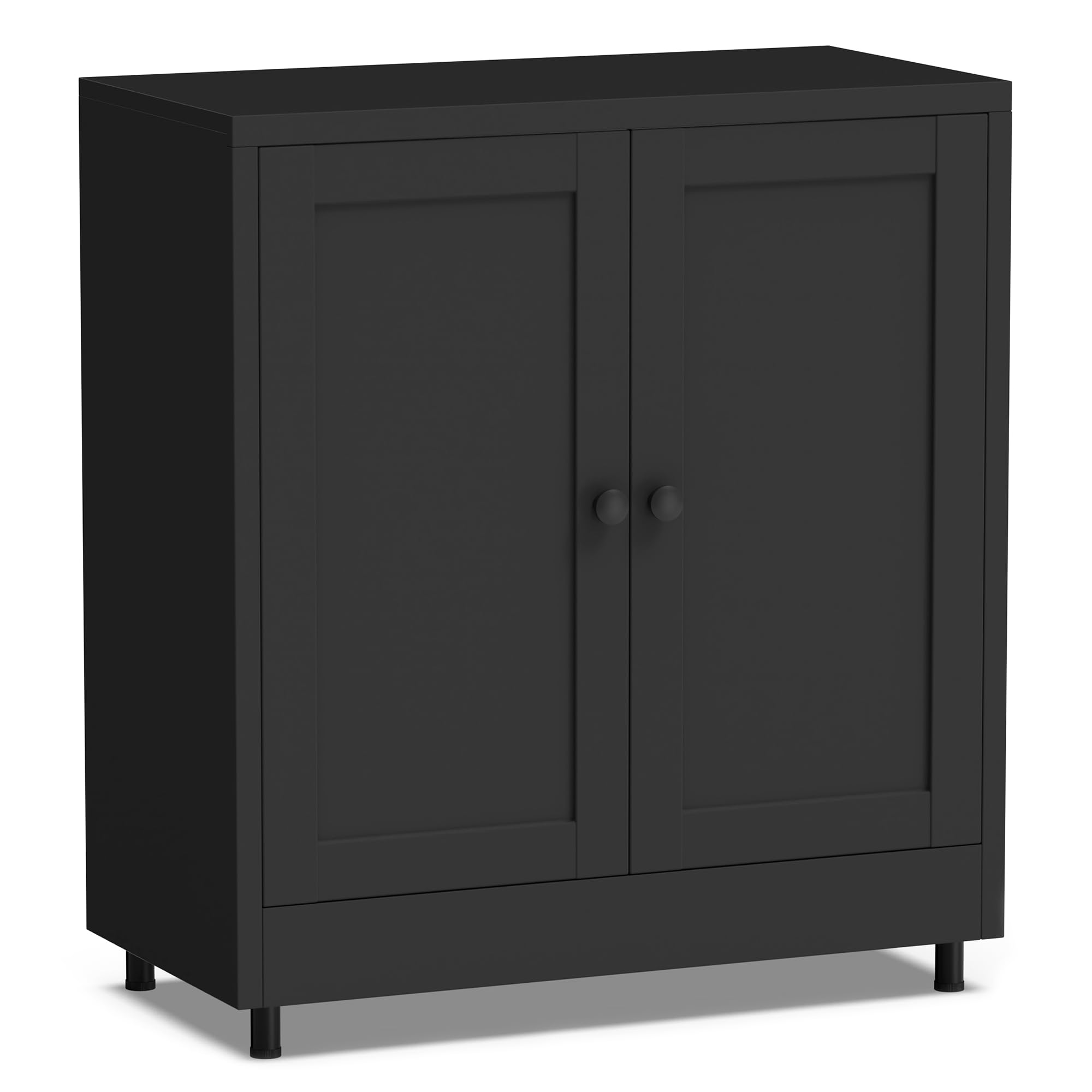 JINGUR Metal Storage Cabinet with 2 Doors and Adjustable Shelf, Steel Sideboard Buffet Cabinet for Home Office Hallway Entryway Kitchen Living Dining