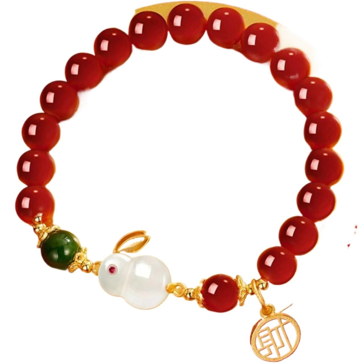 Nzpost Women's Red Agate Crystal Bracelet,Agate Bracelet, Bracelet Charm Bracelet 8Mm Stretchy Beaded Bracelet We