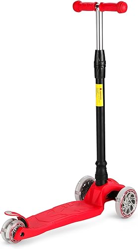 Miniatura 4 de Patinete para niños, scooter de 3 ruedas para niños, juguete para niñosniños pequeños, altura ajustable, cubierta antideslizante, luces de rueda