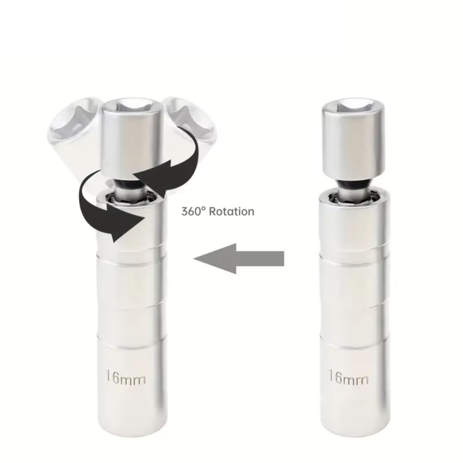 Llave bujía Encendido Llave De Tubo para Bujías De Coche Herramienta Extracción Reparación Magnética Enchufes De Pared Finos para Llave De Bujías(1set)