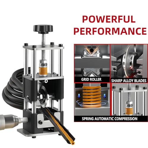 Image of Xfopz Wire Stripper Machine,0.04 inch-1 inchInches Manual Wire Stripping Machine,Hand Crank Copper Wire Stripper, Portable Steel Frame Drill Powered Stripping Tool for Scrap Copper Wire Cable Recycling