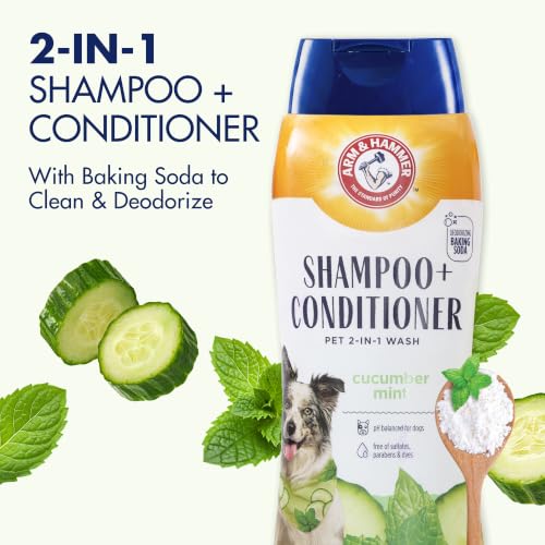 Arm & Hammer 2-in-1 Dog Shampoo and Conditioner, Cucumber Mint, 20 Fl Oz - image 2