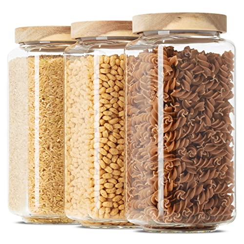 Econovo® Vorratsgläser eckig Set mit Deckel 1200ml (3-teilig) aus...