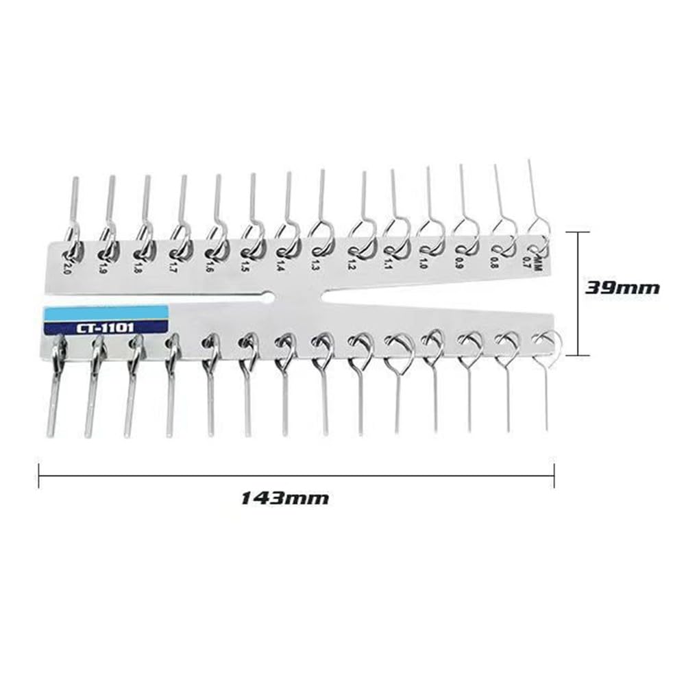 CT1101 - Calibro per tubo capillare in acciaio inox, misura diametri interni ed esterni, metrico e (0,007 mm-12 mm)