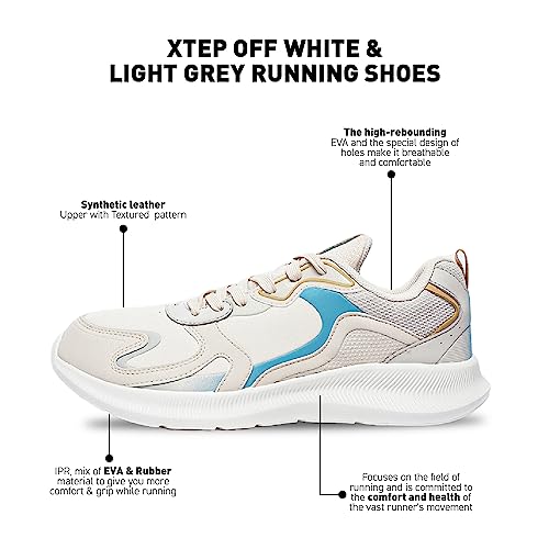 Image of XTEP Lace up Style, IPR (Mix of EVA & Rubber Material), Superior Comfort, Extra Grip, Synthetic Leather Upper, Textured Pattern Running Shoes for Men