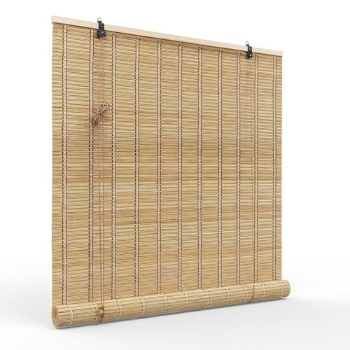 Lignity Bamboo Blinds for Interior Windows Custom Bamboo Shades for Indoor Windows Light Filtering Easy to Install Bambo Roll Up Blinds for Outdoor Patio Decks Porch Backyards