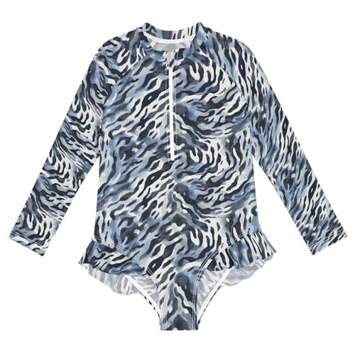 Leopard Print Girls Long Sleeve Swimsuit UPF 50+ Rashguard Swimwear One Piece Bathing Suit for 3-12 21216753