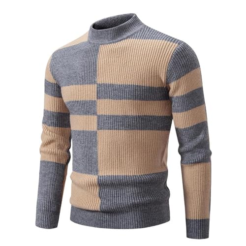 Men's Sweater Round Neck Knit Pullover Loose Fit Base Layer Casual Long Sleeve Youth Top for Men