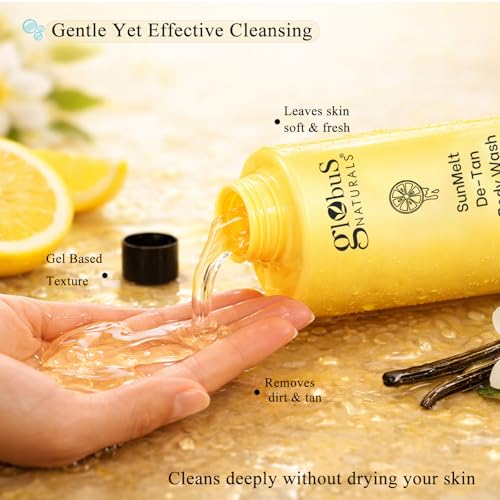 Image of Globus Naturals Detan Body Care Combo for Summer | Body Wash + Body Lotion + Loofah | Tan Removal, Deep Hydration & Fresh Glow | For Men & Women | All Skin Types