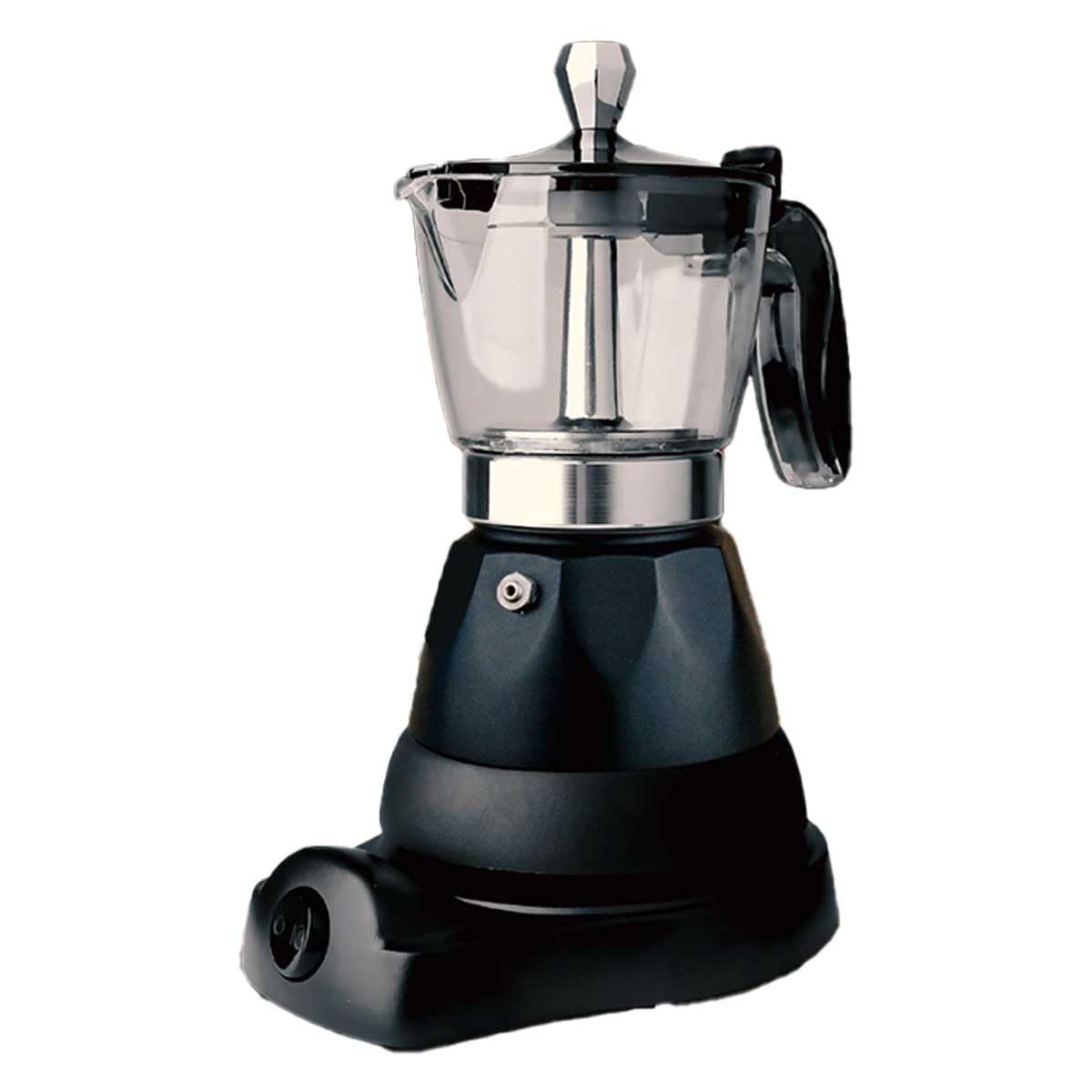 A2ZWORLD Caffettiera Elettrica a 3 Tazze 400W, Macchina da Caffe Elettrica con Base Rotazione a 360°, Mantiene Calore fino 30min, Design Moderno