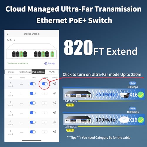 Image of Managed PoE Switch with 16 Gigabit PoE+ @240W Built-in Power, 2 Uplink Gigabit Port + 1 Combo SFP Slots, IEEE802.3af /at, Metal Casing, VLAN Mode, AI Function, Plug & Play Rack-mountable