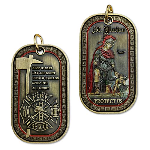 Firefighter Challenge Coin Saint Florian Dog Tag