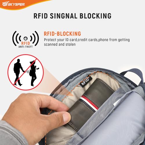 SKYSPER Small Anti Theft Crossbody Bag for Men Women RFID MIni Sling Bag Travel Purse Small Shoulder Bag for Hiking Business3