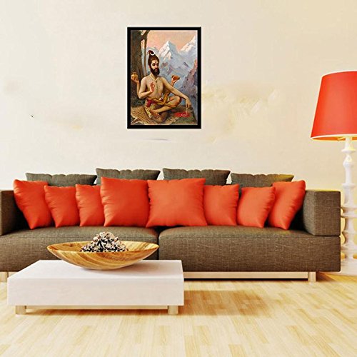 Image of Tallenge - Raja Ravi Varma Painting - Shiva as Dakshinamurthy - Medium Framed Canvas (18 x 24 inches)
