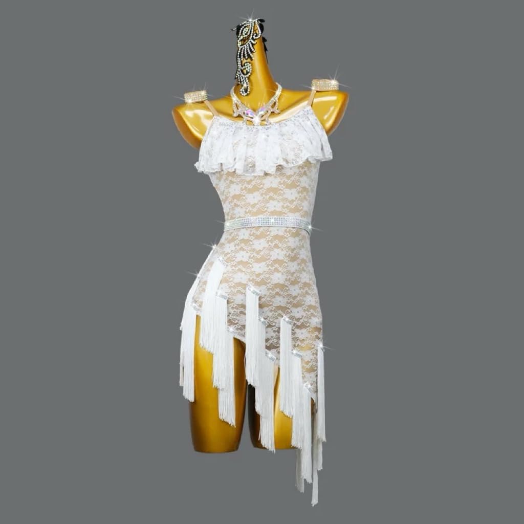 Lace Latin Dance Outfit Competition Dress Professional Samba Dress for Women Tassel Ballroom Dance Costume