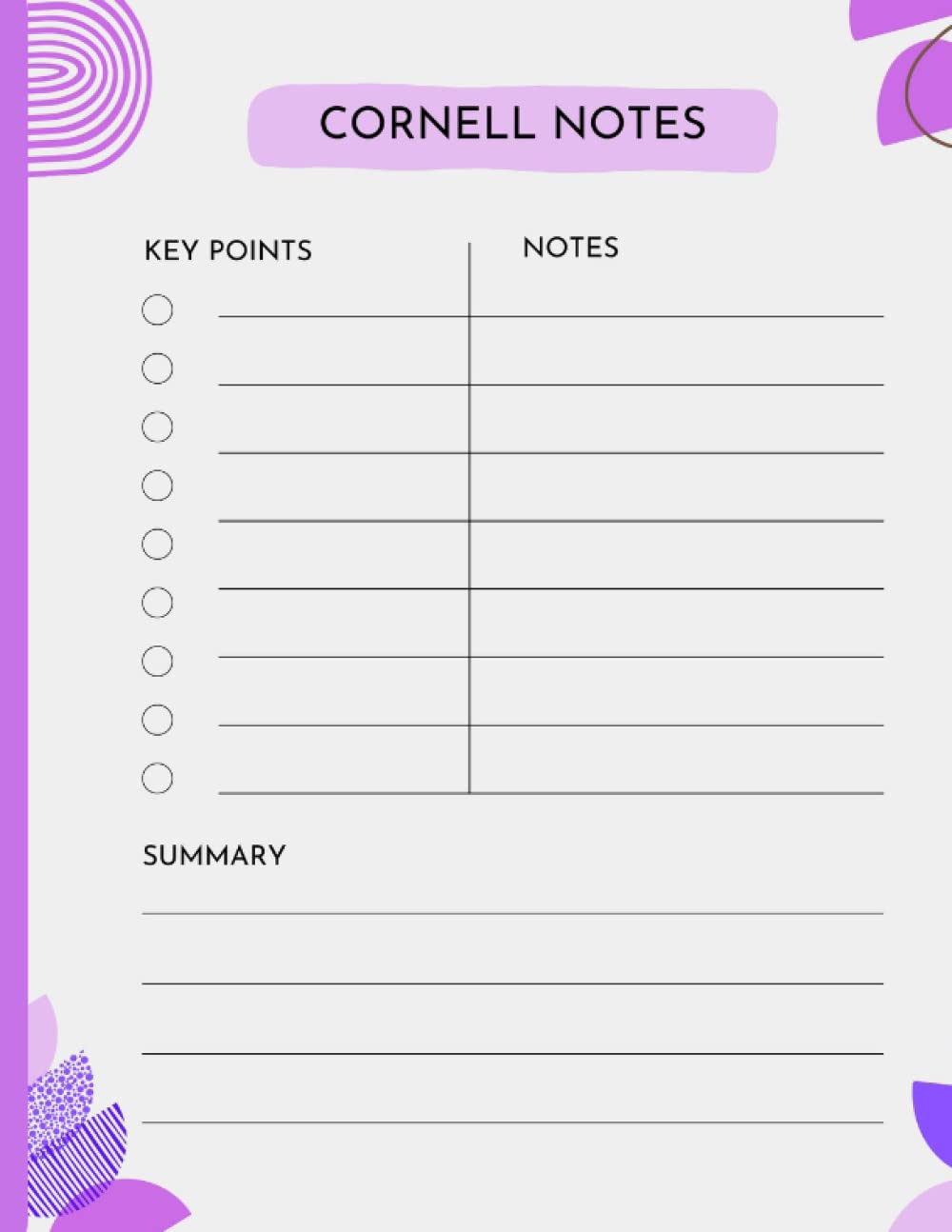 cornell notes notebook college ruled: Note-Taking System for Students, Teachers, School, business Work | 120 Pages | 8.5x11 in. ( cool Design )